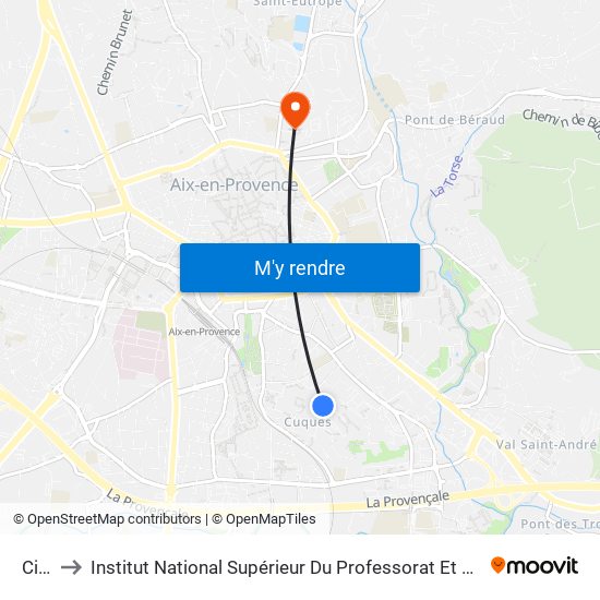 Cite  U. to Institut National Supérieur Du Professorat Et De L'Éducation (Site D'Aix-En-Provence) map