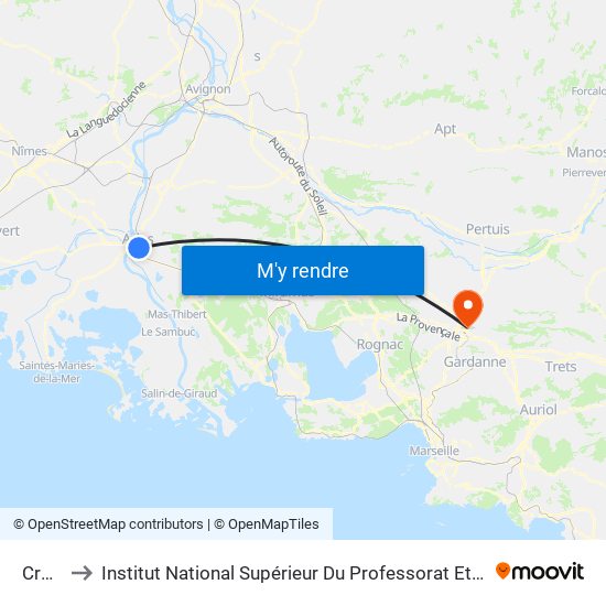 Croisière to Institut National Supérieur Du Professorat Et De L'Éducation (Site D'Aix-En-Provence) map