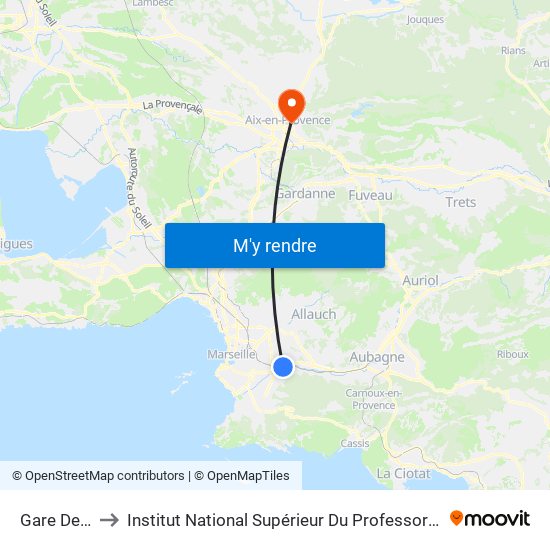 Gare De La Pomme to Institut National Supérieur Du Professorat Et De L'Éducation (Site D'Aix-En-Provence) map