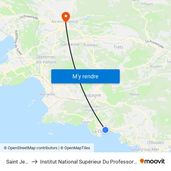 Saint Jean La Poste to Institut National Supérieur Du Professorat Et De L'Éducation (Site D'Aix-En-Provence) map
