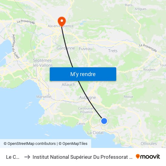 Le Cantounet to Institut National Supérieur Du Professorat Et De L'Éducation (Site D'Aix-En-Provence) map