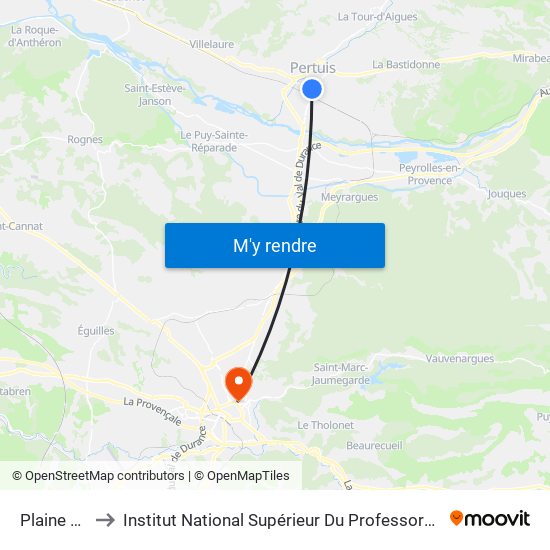 Plaine Du Château to Institut National Supérieur Du Professorat Et De L'Éducation (Site D'Aix-En-Provence) map