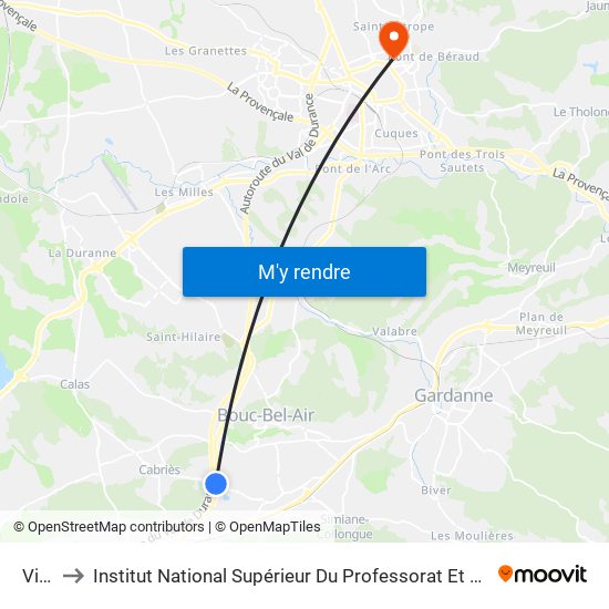 Violési to Institut National Supérieur Du Professorat Et De L'Éducation (Site D'Aix-En-Provence) map