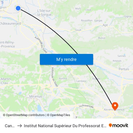 Cannonets to Institut National Supérieur Du Professorat Et De L'Éducation (Site D'Aix-En-Provence) map