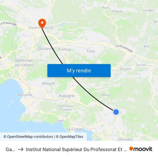 Garenne to Institut National Supérieur Du Professorat Et De L'Éducation (Site D'Aix-En-Provence) map