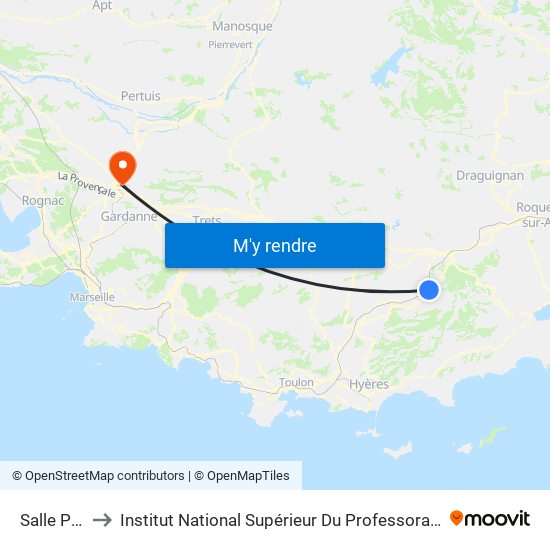 Salle Polyvalente to Institut National Supérieur Du Professorat Et De L'Éducation (Site D'Aix-En-Provence) map