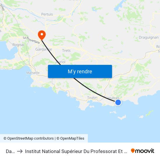 Daviddi to Institut National Supérieur Du Professorat Et De L'Éducation (Site D'Aix-En-Provence) map