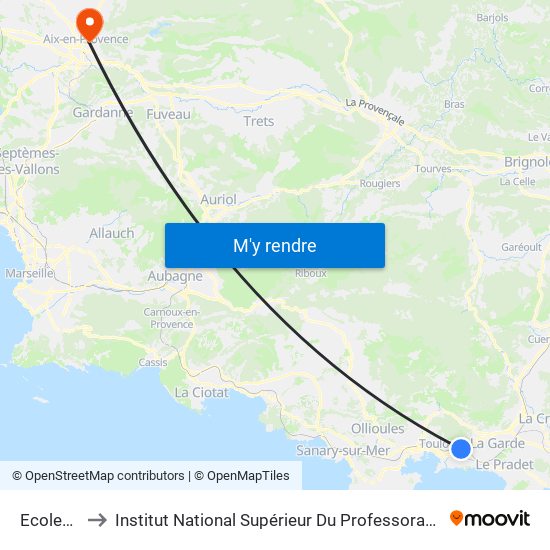 Ecoles (Brunet) to Institut National Supérieur Du Professorat Et De L'Éducation (Site D'Aix-En-Provence) map