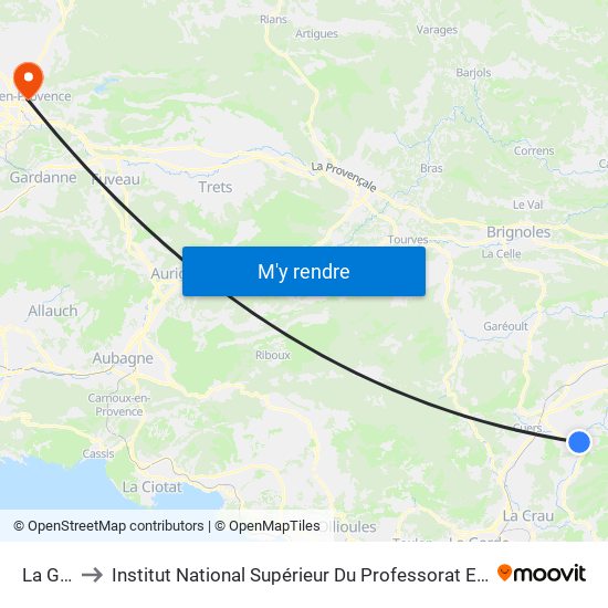 La Graviere to Institut National Supérieur Du Professorat Et De L'Éducation (Site D'Aix-En-Provence) map