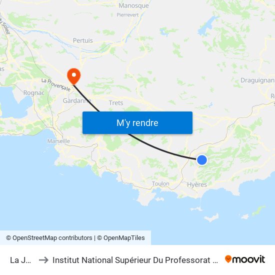 La Joselette to Institut National Supérieur Du Professorat Et De L'Éducation (Site D'Aix-En-Provence) map