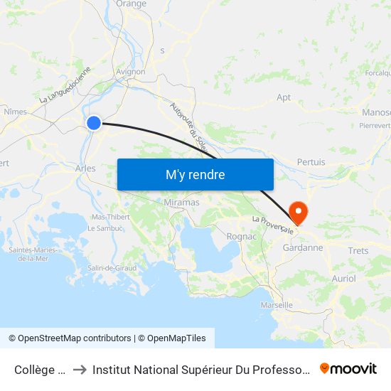 Collège René Cassin to Institut National Supérieur Du Professorat Et De L'Éducation (Site D'Aix-En-Provence) map