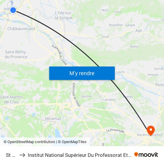St Lazare to Institut National Supérieur Du Professorat Et De L'Éducation (Site D'Aix-En-Provence) map
