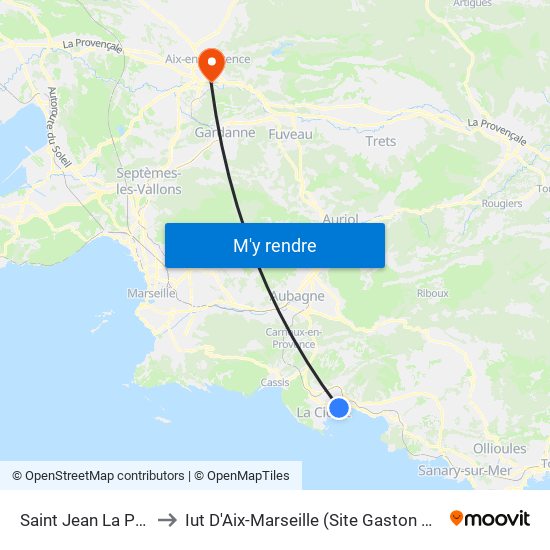 Saint Jean La Poste to Iut D'Aix-Marseille (Site Gaston Berger) map