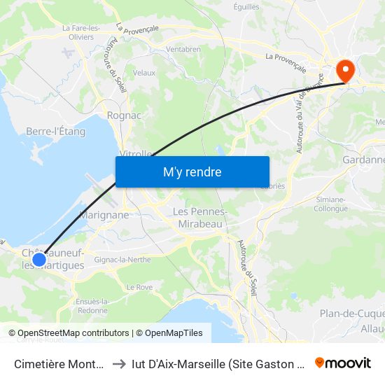 Cimetière Montcalm to Iut D'Aix-Marseille (Site Gaston Berger) map