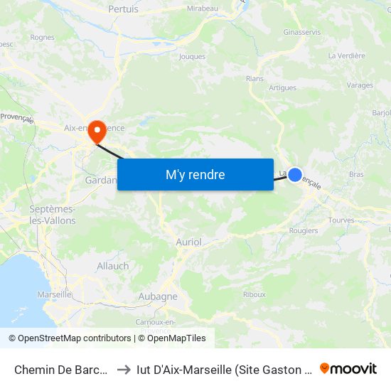 Chemin De Barcelone to Iut D'Aix-Marseille (Site Gaston Berger) map