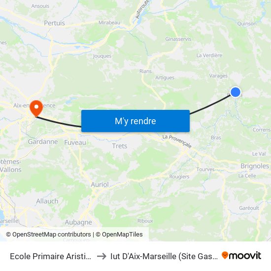 Ecole Primaire Aristide Briand to Iut D'Aix-Marseille (Site Gaston Berger) map