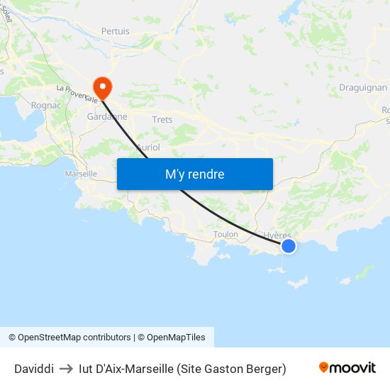 Daviddi to Iut D'Aix-Marseille (Site Gaston Berger) map