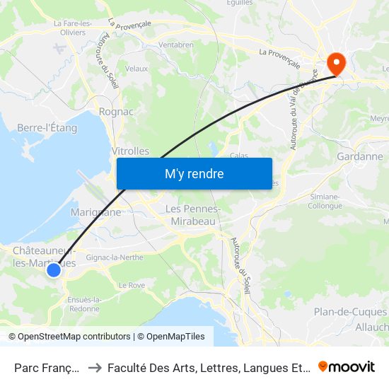 Parc François Miterrand to Faculté Des Arts, Lettres, Langues Et Sciences Humaines - Site Schuman map