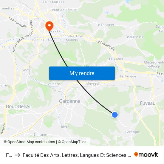 Fina to Faculté Des Arts, Lettres, Langues Et Sciences Humaines - Site Schuman map