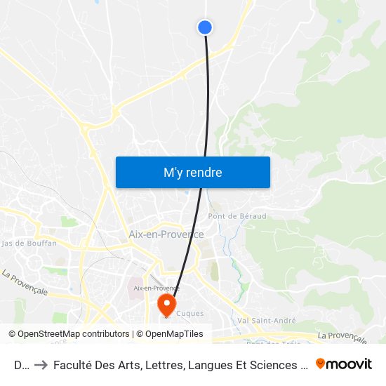 D16 to Faculté Des Arts, Lettres, Langues Et Sciences Humaines - Site Schuman map