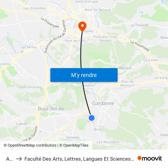 Avon to Faculté Des Arts, Lettres, Langues Et Sciences Humaines - Site Schuman map