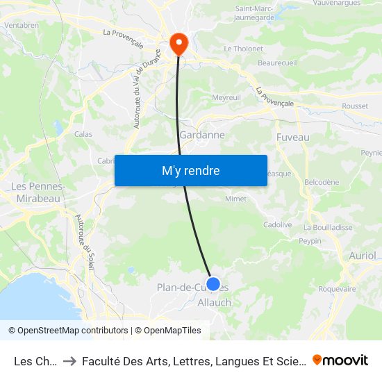 Les Chanauds to Faculté Des Arts, Lettres, Langues Et Sciences Humaines - Site Schuman map