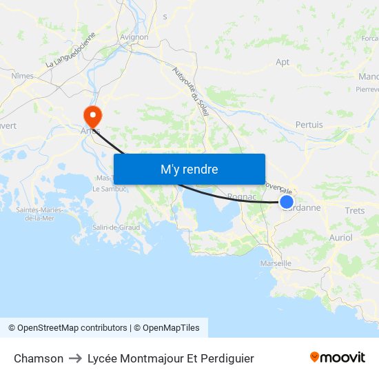 Chamson to Lycée Montmajour Et Perdiguier map
