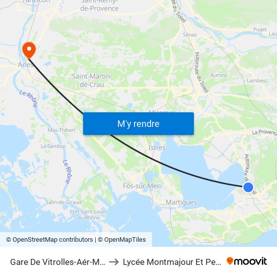 Gare De Vitrolles-Aér-Marseille to Lycée Montmajour Et Perdiguier map