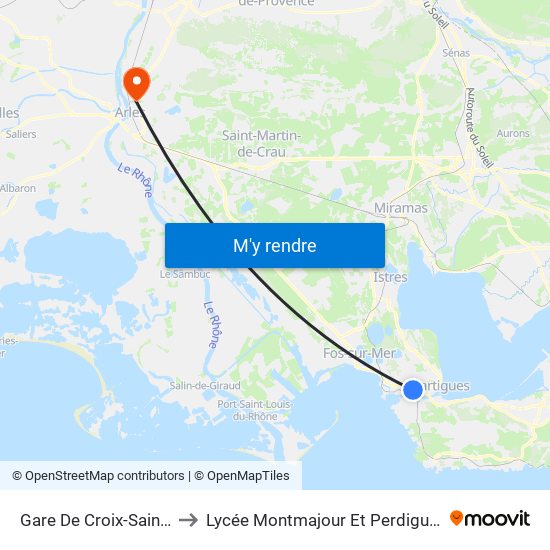 Gare De Croix-Sainte to Lycée Montmajour Et Perdiguier map