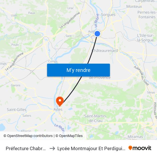 Préfecture Chabran to Lycée Montmajour Et Perdiguier map