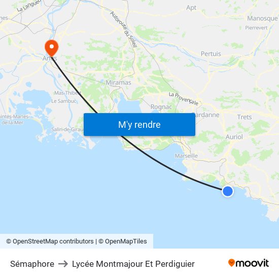 Sémaphore to Lycée Montmajour Et Perdiguier map