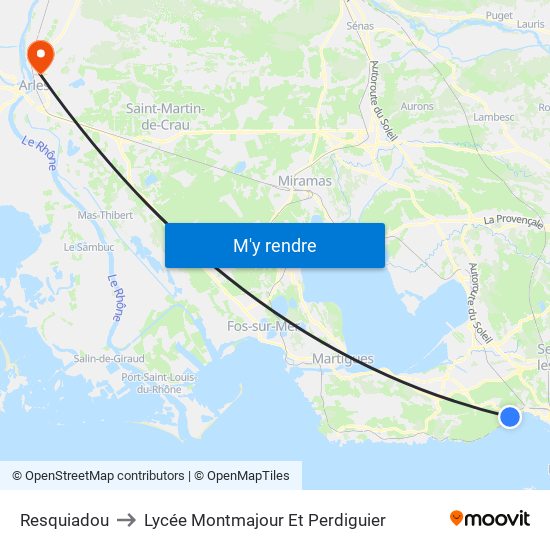 Resquiadou to Lycée Montmajour Et Perdiguier map