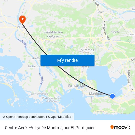 Centre Aéré to Lycée Montmajour Et Perdiguier map