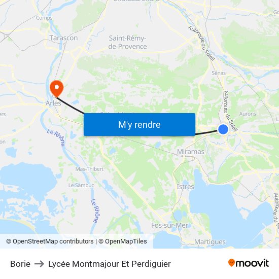 Borie to Lycée Montmajour Et Perdiguier map