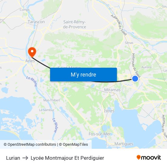 Lurian to Lycée Montmajour Et Perdiguier map