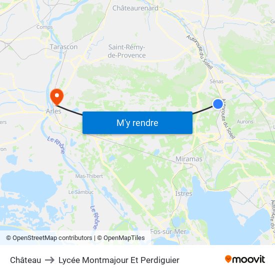 Château to Lycée Montmajour Et Perdiguier map