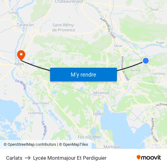 Carlats to Lycée Montmajour Et Perdiguier map