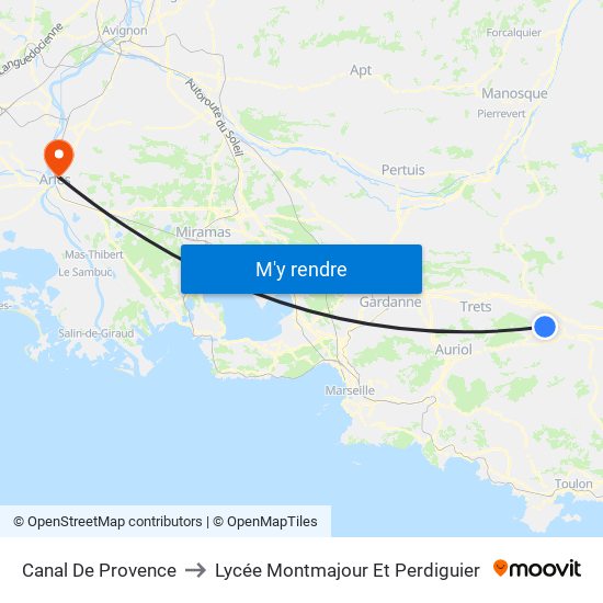 Canal De Provence to Lycée Montmajour Et Perdiguier map
