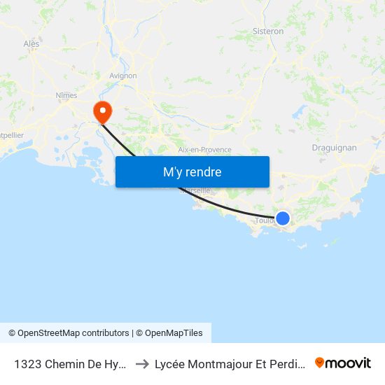 1323 Chemin De Hyeres to Lycée Montmajour Et Perdiguier map