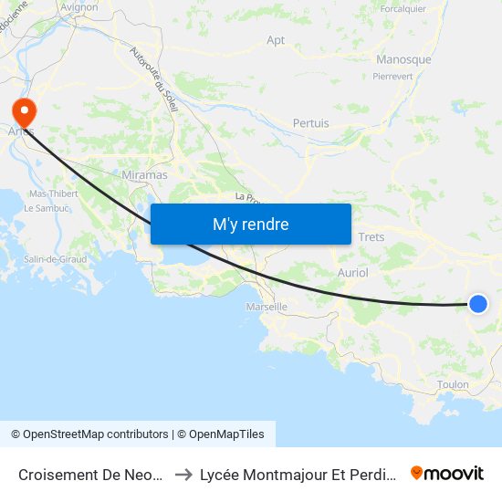 Croisement De Neoules to Lycée Montmajour Et Perdiguier map