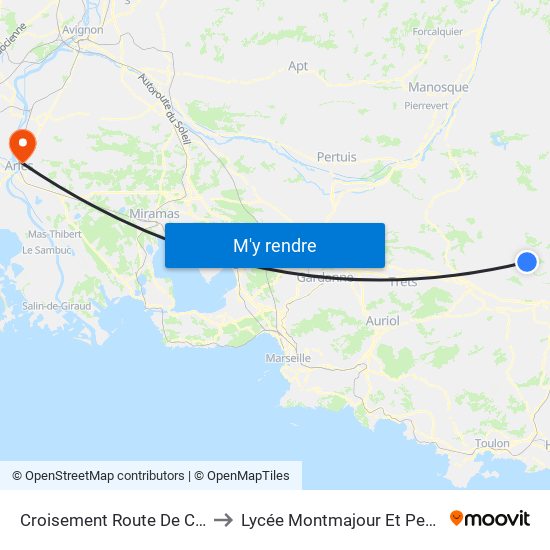 Croisement Route De Correns to Lycée Montmajour Et Perdiguier map