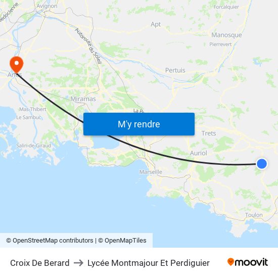 Croix De Berard to Lycée Montmajour Et Perdiguier map