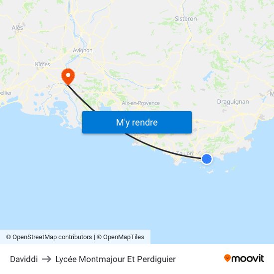 Daviddi to Lycée Montmajour Et Perdiguier map