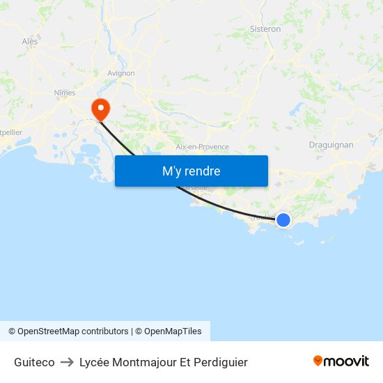 Guiteco to Lycée Montmajour Et Perdiguier map