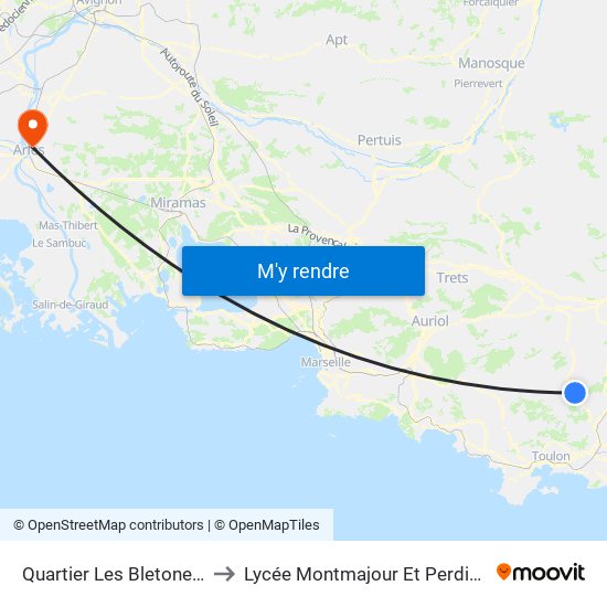 Quartier Les Bletonedes to Lycée Montmajour Et Perdiguier map