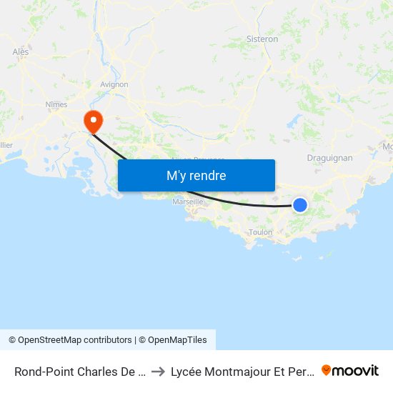 Rond-Point Charles De Gaulle to Lycée Montmajour Et Perdiguier map