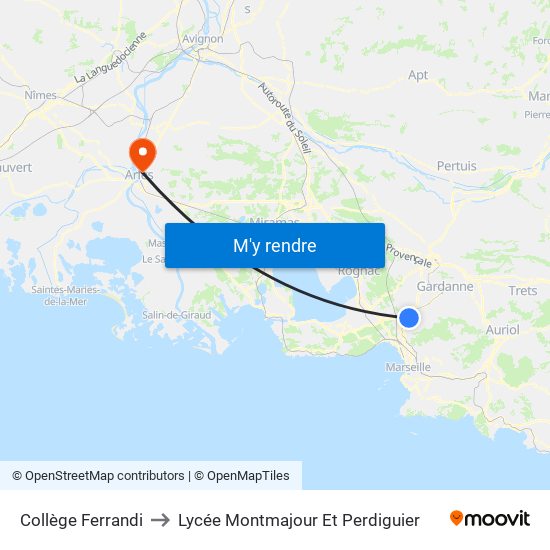 Collège Ferrandi to Lycée Montmajour Et Perdiguier map