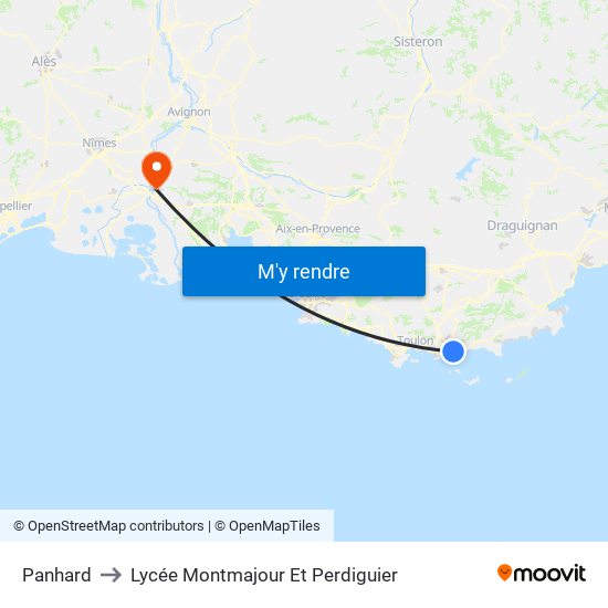 Panhard to Lycée Montmajour Et Perdiguier map