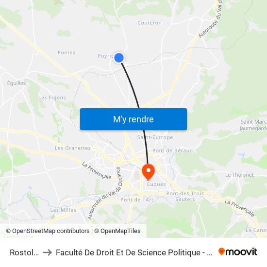 Rostolane to Faculté De Droit Et De Science Politique - Site Schuman map