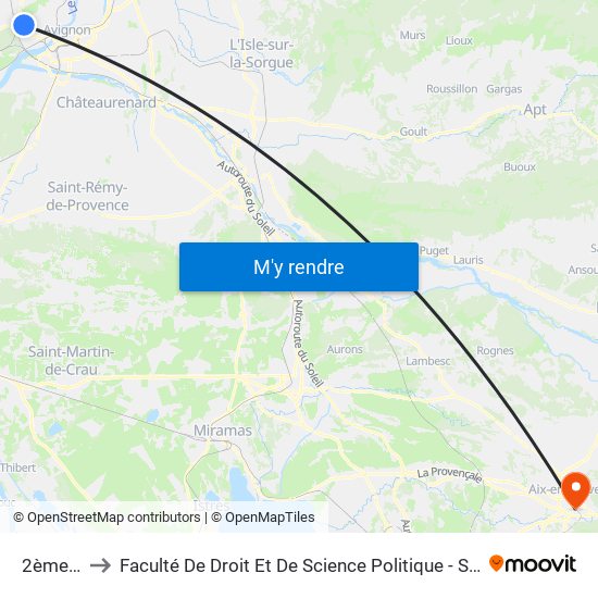 2ème Db to Faculté De Droit Et De Science Politique - Site Schuman map